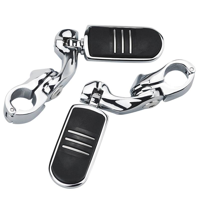 Motorrad Highway FootPegs Mount Clamp 1-1/4 "Motorschutzbügel Highway Fußrasten Motorrad Fußstütze Short Angled Adjustable Footrest Bracket Set(Ivory) von JXMFKBB