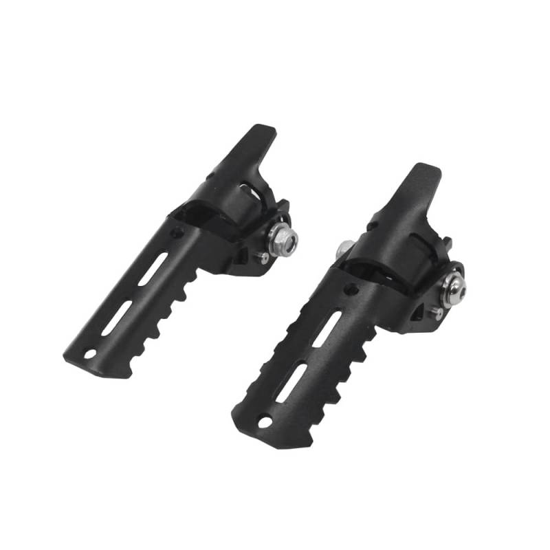 Motorrad Highway FootPegs Mount Clamp 25mmHighway Vorderfußrasten Klappbare Fußstützenklemmen Short Angled Adjustable Footrest Bracket Set(Black) von JXMFKBB