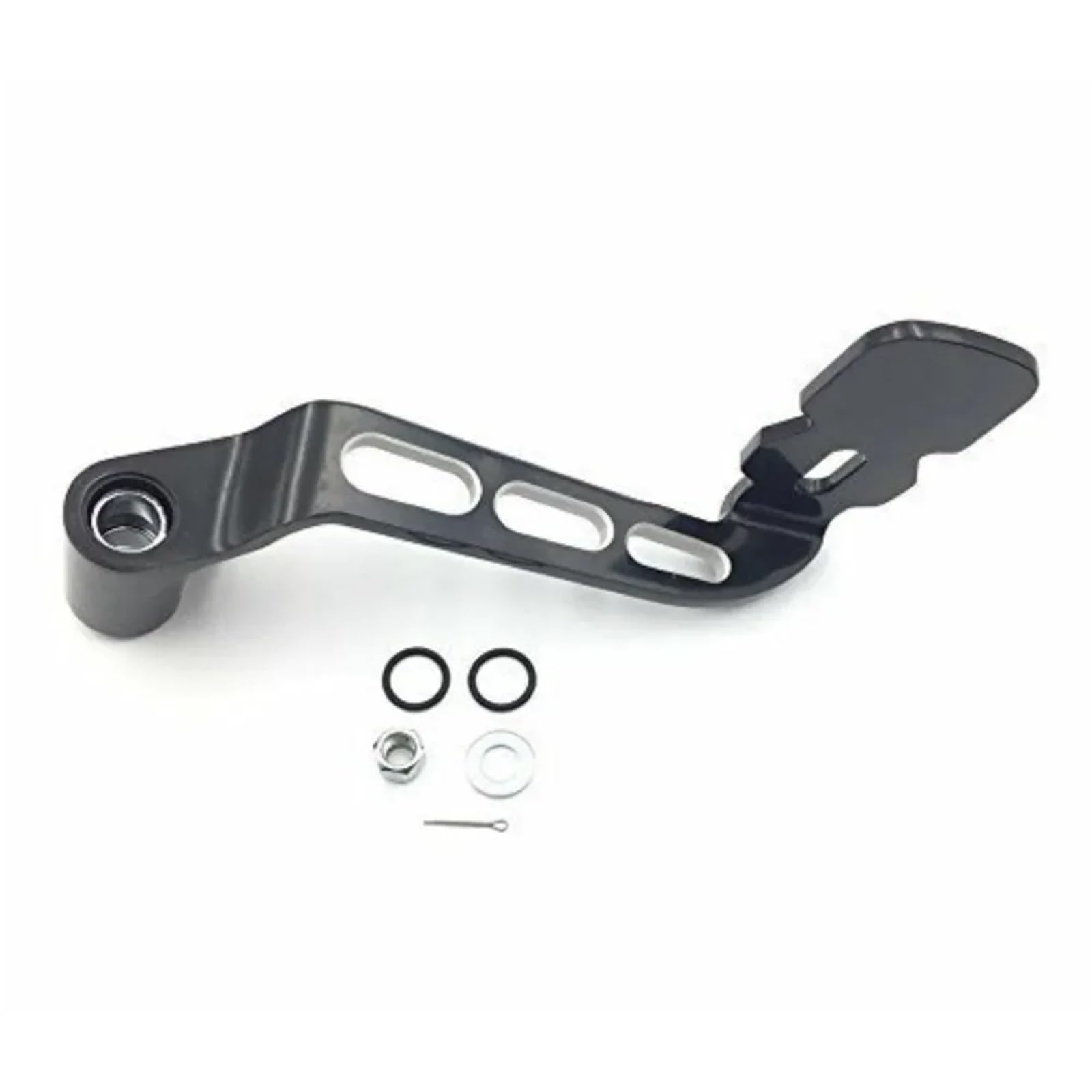 Motorrad Highway FootPegs Mount Clamp Bremshebel Bremspedal Aushöhlen Short Angled Adjustable Footrest Bracket Set(MT280-016-BK) von JXMFKBB