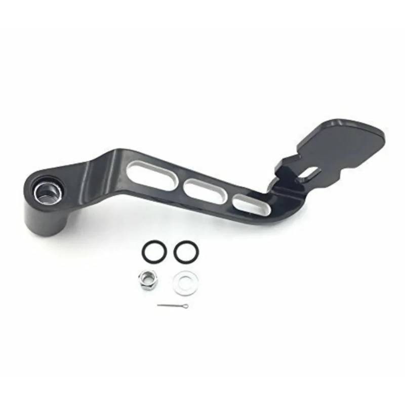 Motorrad Highway FootPegs Mount Clamp Bremshebel Bremspedal Aushöhlen Short Angled Adjustable Footrest Bracket Set(MT280-016-BK) von JXMFKBB