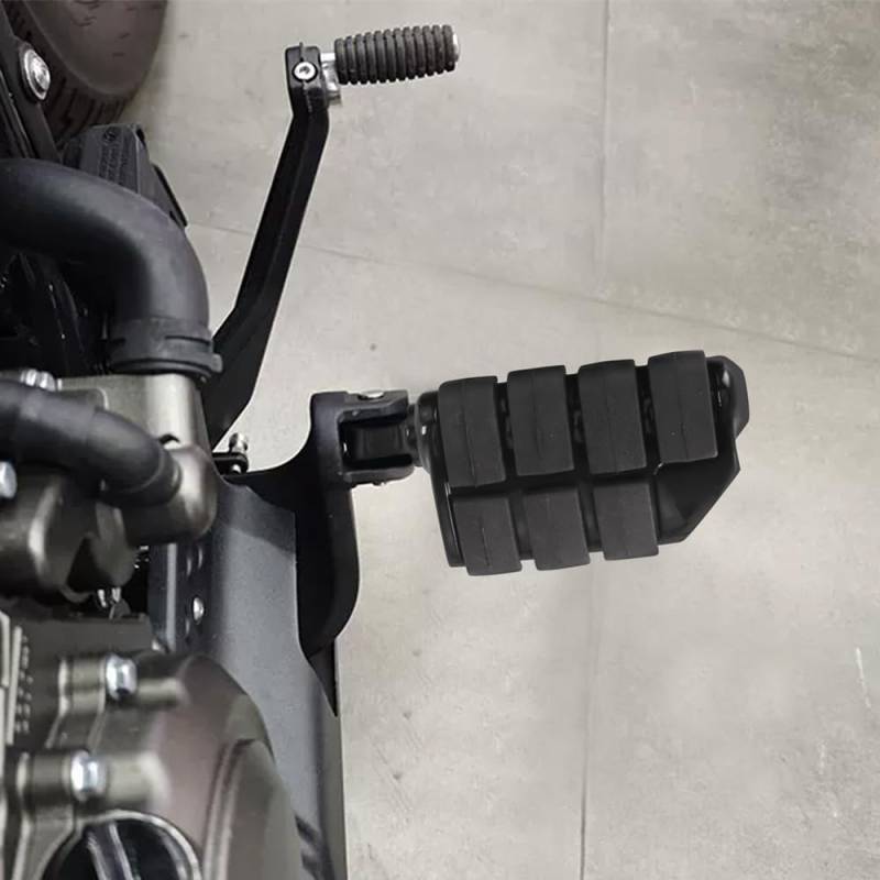 Motorrad Highway FootPegs Mount Clamp Fußrasten for Motorrad-Fußrasten mit männlicher Halterung Short Angled Adjustable Footrest Bracket Set(Black) von JXMFKBB