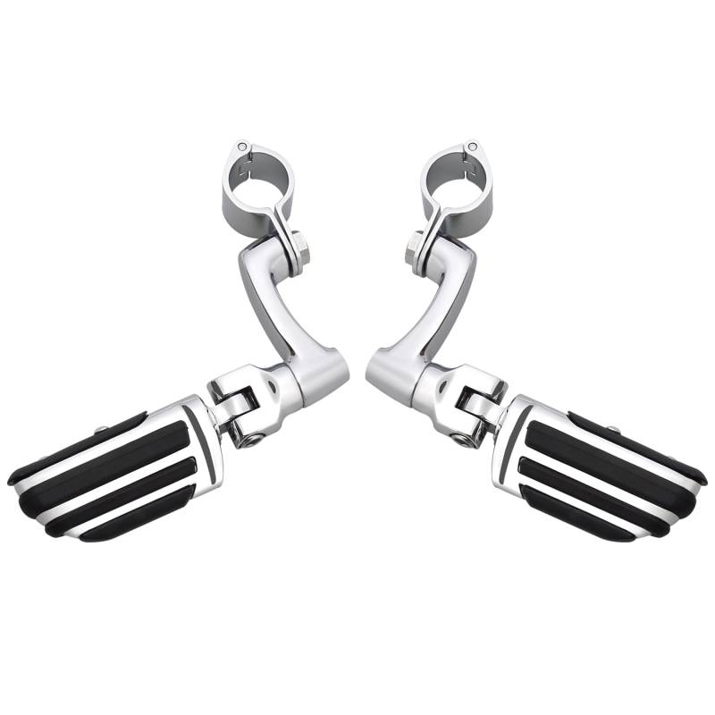 Motorrad Highway FootPegs Mount Clamp Große Fußrasten for Motorrad-Highway-Klemmen Short Angled Adjustable Footrest Bracket Set(Footpegs B) von JXMFKBB