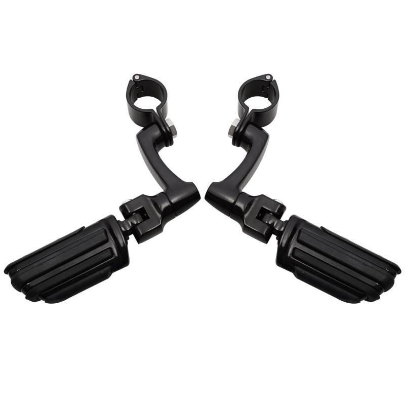 Motorrad Highway FootPegs Mount Clamp Große Fußrasten for Motorrad-Highway-Klemmen Short Angled Adjustable Footrest Bracket Set(Footpegs C) von JXMFKBB