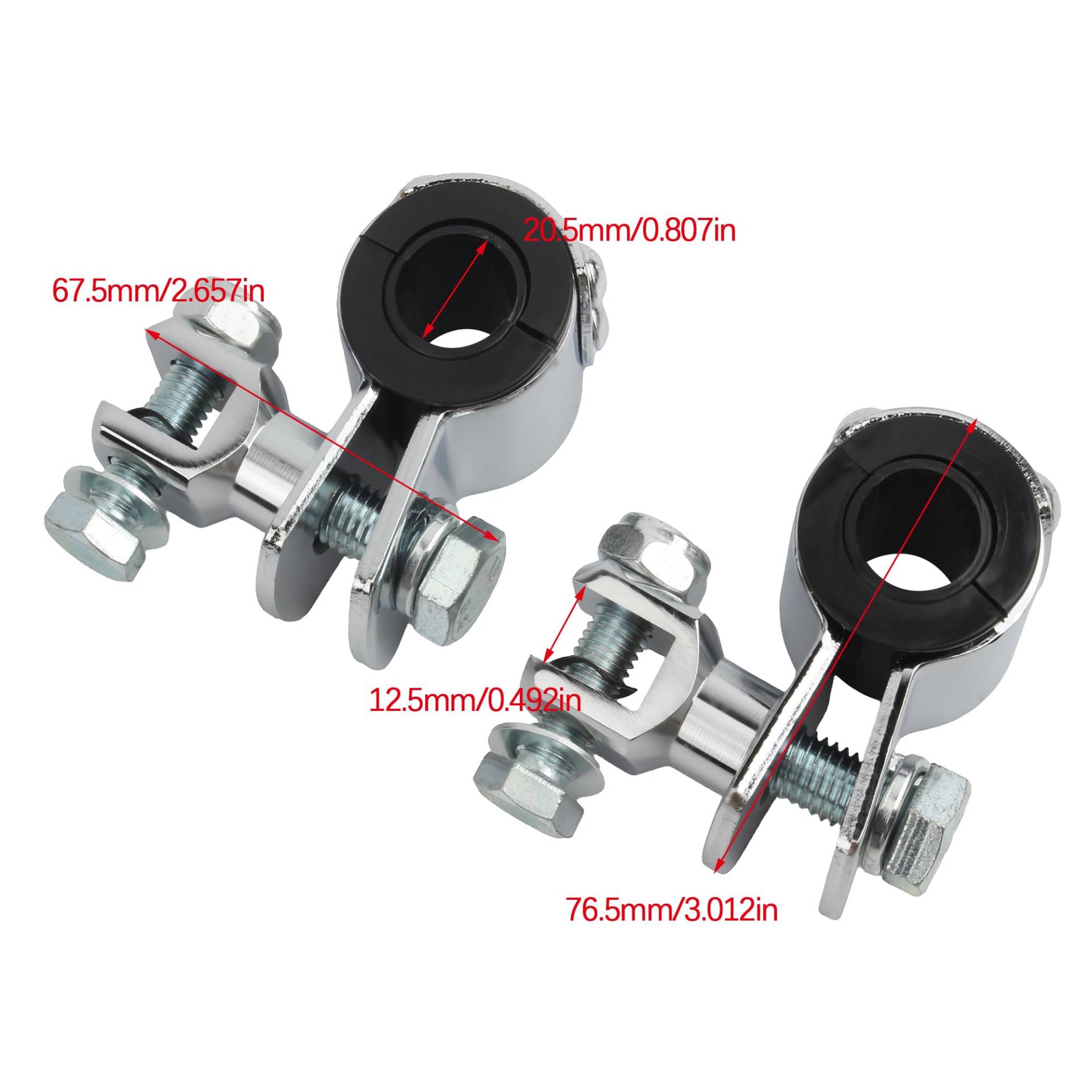 Motorrad Highway FootPegs Mount Clamp Universal Motorrad Highway Pegs Fußstützen Fußrasten Short Angled Adjustable Footrest Bracket Set(Footpegs Mount117-2) von JXMFKBB
