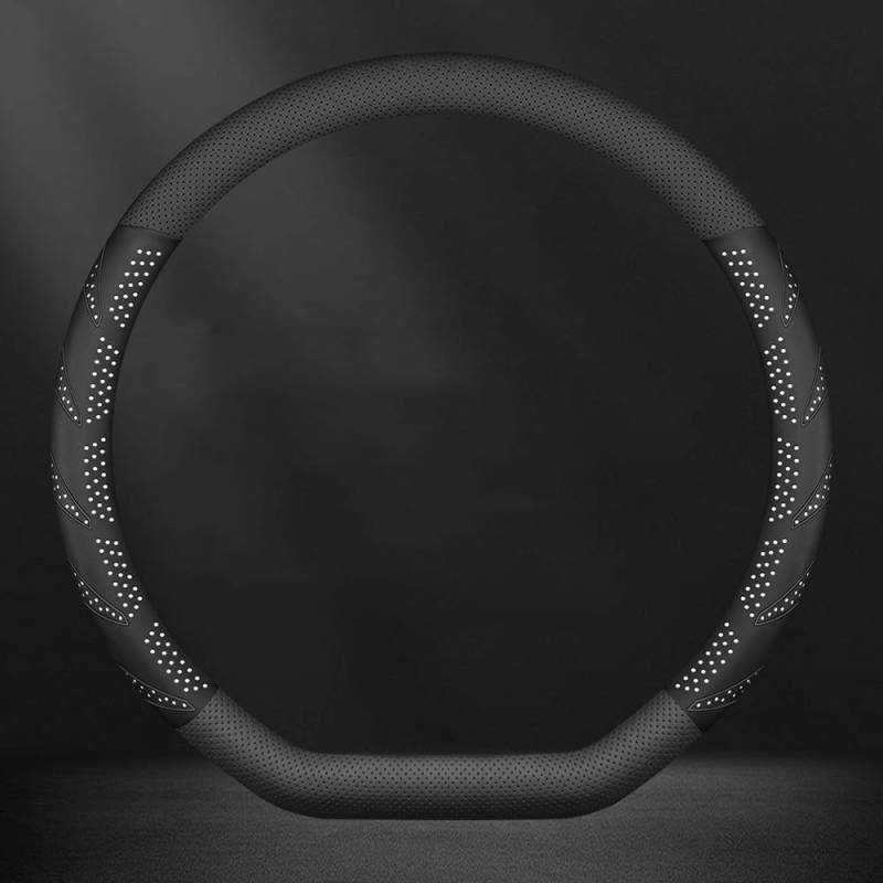 Auto Lenkradbezug für Hyundai Elantra 2006-2024, Anti Rutsch Atmungsaktiv Mikrofaser Leder Auto Lenkradschoner,Airhole+Nappaleather-Cwhite von JXTTJ