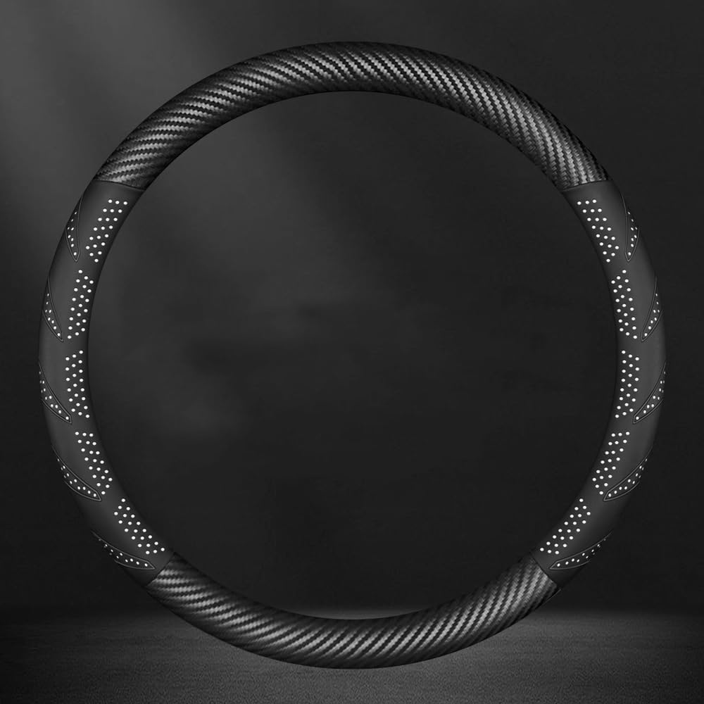 Auto Lenkradbezug für Toyota Land Cruiser 2007-2016, Anti Rutsch Atmungsaktiv Mikrofaser Leder Auto Lenkradschoner,Carbonfiber+Nappaleather-CWhite Auto Lenkradbezug für Toyota Land Cruiser 2007-2016, Anti Rutsch Atmungsaktiv Mikrofaser Leder Auto Lenkradschoner,Carbonfiber+Nappaleather-CWhite von JXTTJ