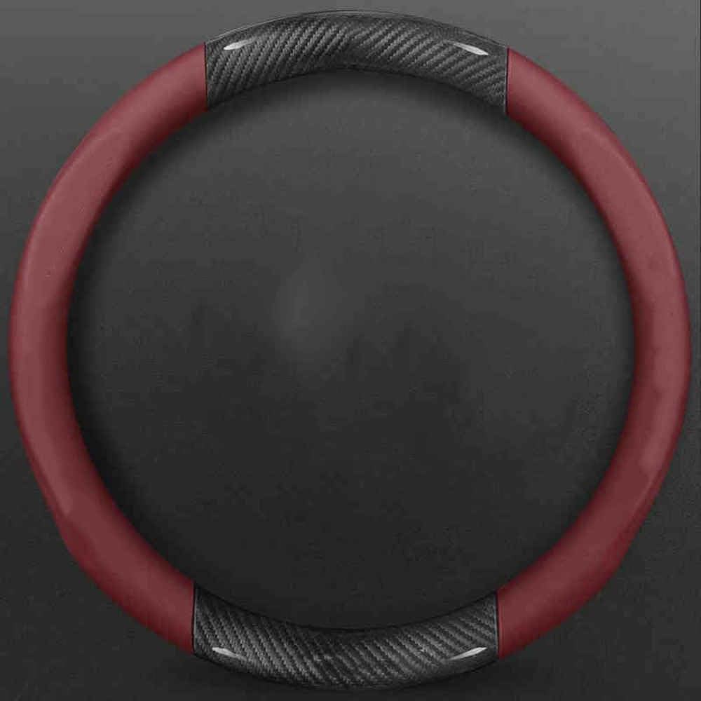 Auto Lenkradbezug für VW Passat 2005-2011, Anti Rutsch Atmungsaktiv Mikrofaser Leder Auto Lenkradschoner,OType-Cred Auto Lenkradbezug für VW Passat 2005-2011, Anti Rutsch Atmungsaktiv Mikrofaser Leder Auto Lenkradschoner,OType-Cred von JXTTJ