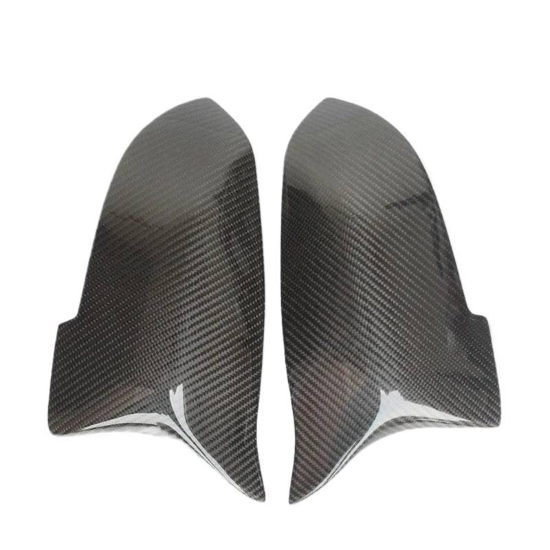 Auto Spiegel Cover Carbonfaser-Look Schwarze Auto-Rückspiegel-Abdeckkappen Für 5er 6er 7er F10 F11 F18 F07 F12 F13 F06 F01 F02 LCI Auto-Außenspiegelgehäuse Rückspiegelgehäuse(Carbon Grain Black) von JYUTDW