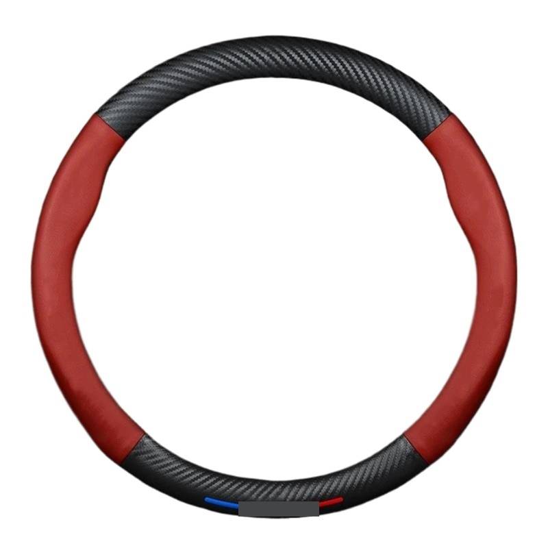 JYUTDW Auto SchutzhüLle Für Mazda 2 3 5 6 CX-4 CX-5 CX-7 CX-8 CX-30 CX-50 MX5 Miata RX-7 RX-8 Axela Atenza Auto Carbon Fiber Pu Lenkrad Abdeckung LenkradhüLle(Red) von JYUTDW