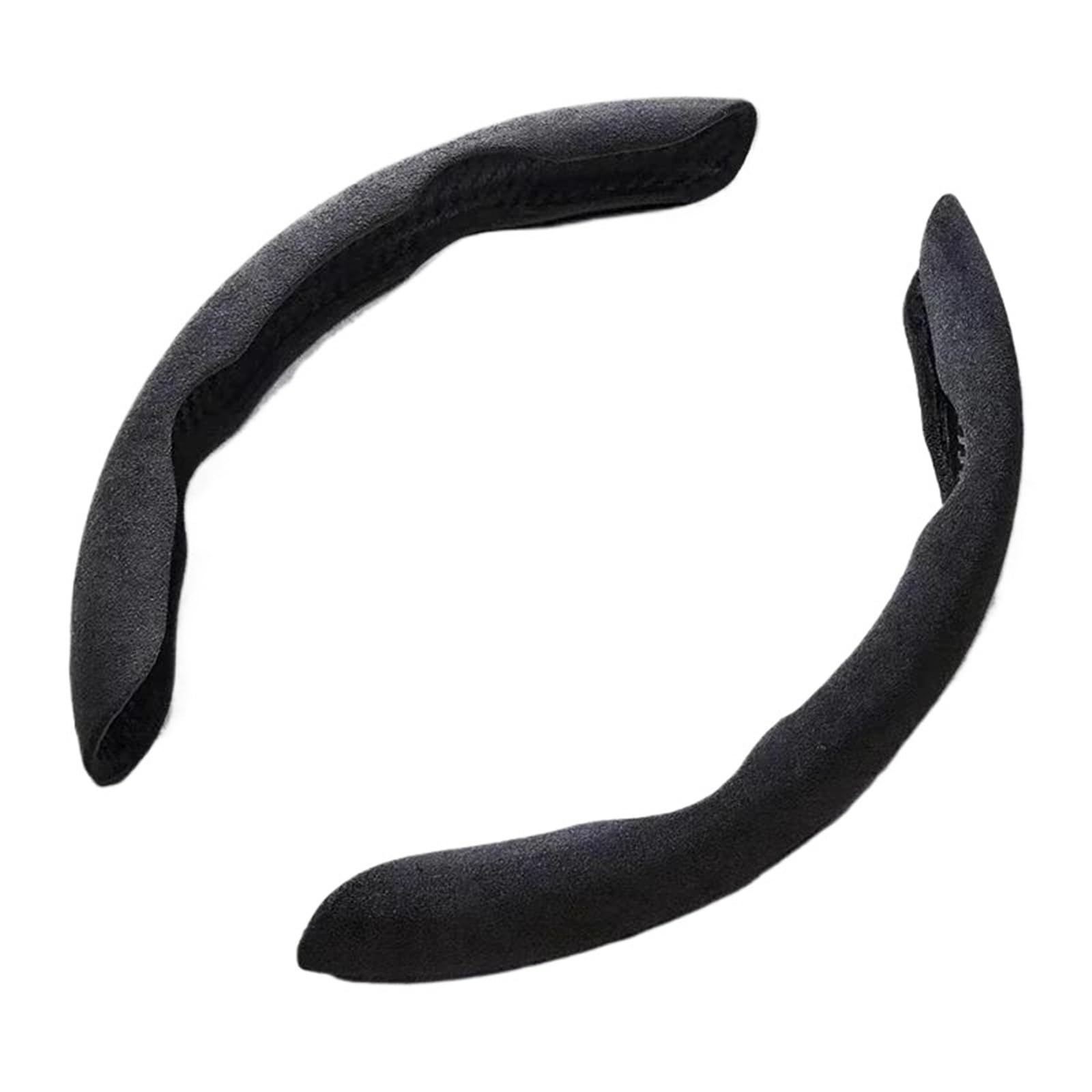 JYUTDW Auto SchutzhüLle Wildleder Universal 38CM Auto Lenkrad Booster Abdeckung rutschfeste Auto Innen Lenker Schutz Dekoration Zubehör LenkradhüLle(Black) von JYUTDW