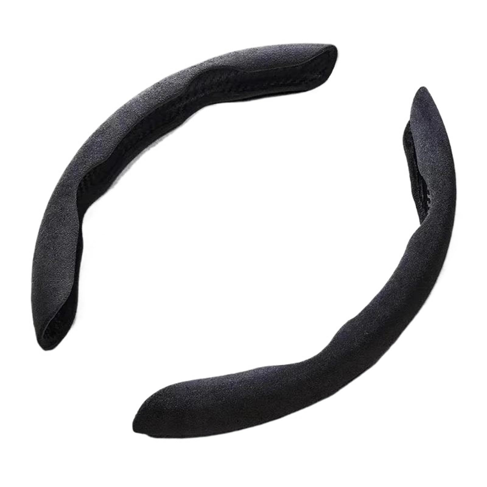 JYUTDW Auto SchutzhüLle Wildleder Universal 38CM Auto Lenkrad Booster Abdeckung rutschfeste Auto Innen Lenker Schutz Dekoration Zubehör LenkradhüLle(Black) von JYUTDW