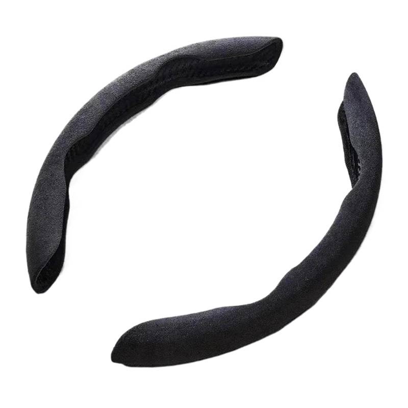 JYUTDW Auto SchutzhüLle Wildleder Universal 38CM Auto Lenkrad Booster Abdeckung rutschfeste Auto Innen Lenker Schutz Dekoration Zubehör LenkradhüLle(Black) von JYUTDW
