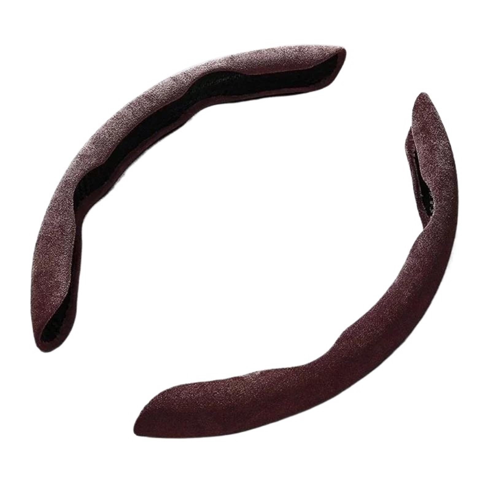 JYUTDW Auto SchutzhüLle Wildleder Universal 38CM Auto Lenkrad Booster Abdeckung rutschfeste Auto Innen Lenker Schutz Dekoration Zubehör LenkradhüLle(Coffee) von JYUTDW