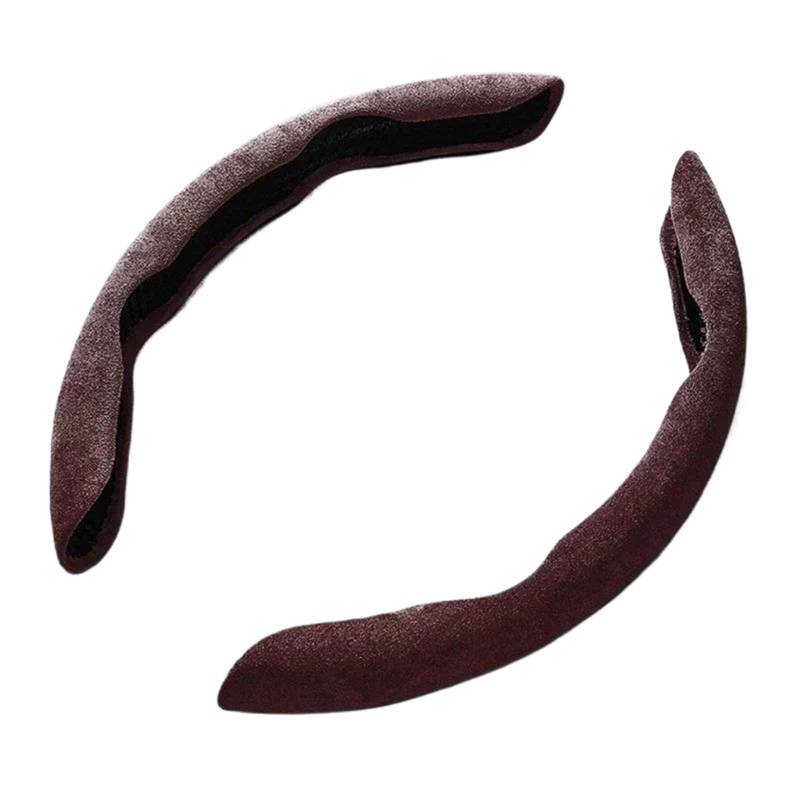 JYUTDW Auto SchutzhüLle Wildleder Universal 38CM Auto Lenkrad Booster Abdeckung rutschfeste Auto Innen Lenker Schutz Dekoration Zubehör LenkradhüLle(Coffee) von JYUTDW