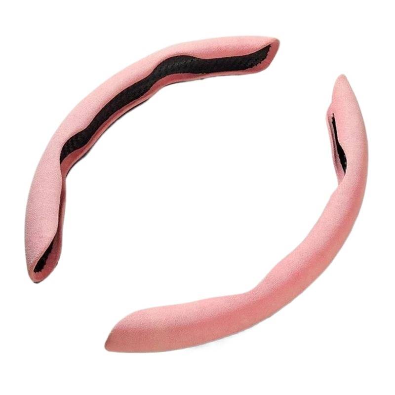 JYUTDW Auto SchutzhüLle Wildleder Universal 38CM Auto Lenkrad Booster Abdeckung rutschfeste Auto Innen Lenker Schutz Dekoration Zubehör LenkradhüLle(Pink) von JYUTDW