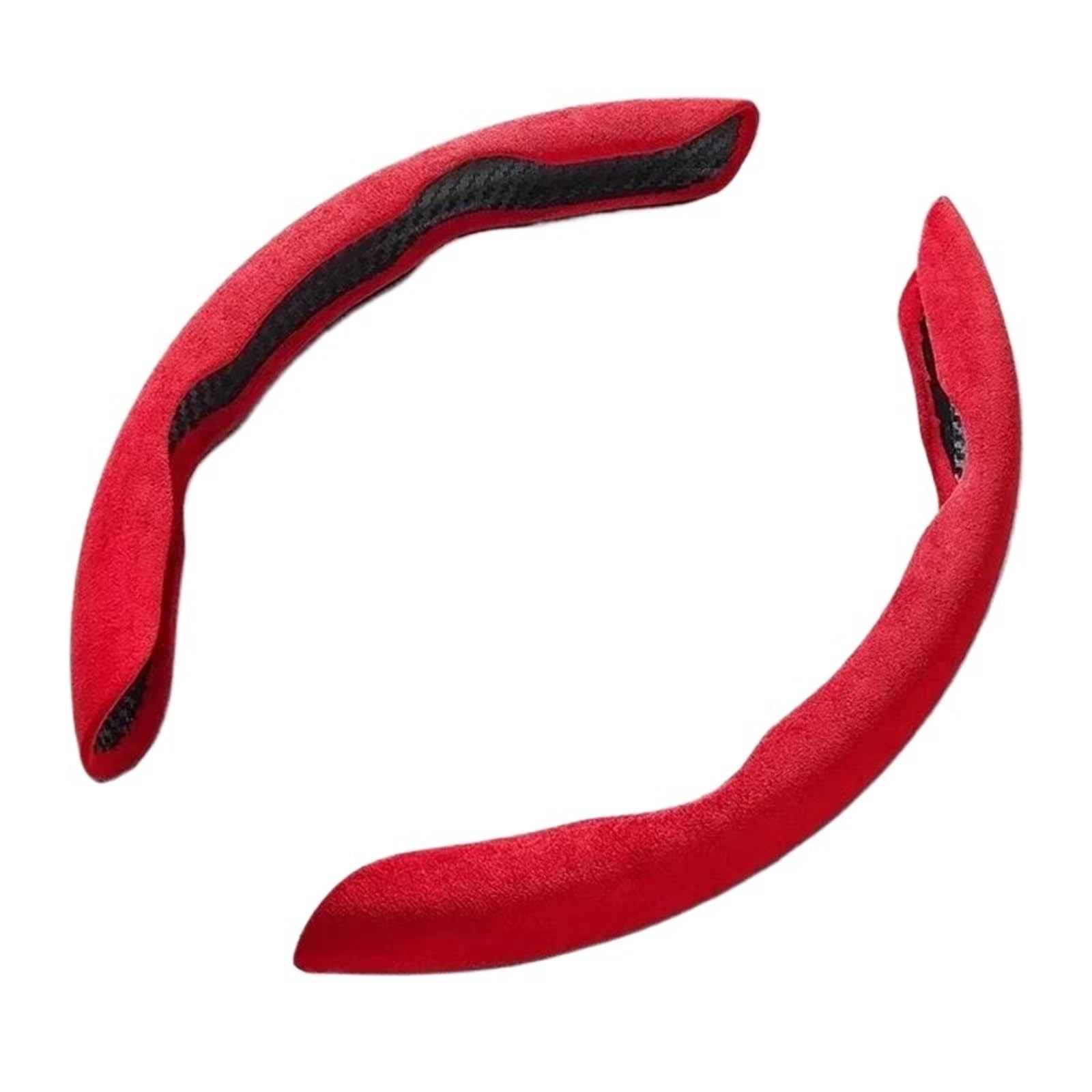 JYUTDW Auto SchutzhüLle Wildleder Universal 38CM Auto Lenkrad Booster Abdeckung rutschfeste Auto Innen Lenker Schutz Dekoration Zubehör LenkradhüLle(Red) von JYUTDW