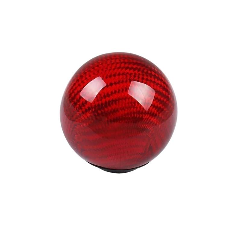 JYUTDW Automatik Schalthebel Echt Carbon Fiber Schaltknauf Manuelle Übertragung Schalthebel Knauf Runde Kugelform Griff Knauf Schaltkopf Knauf Handball(Ball Shape red) von JYUTDW
