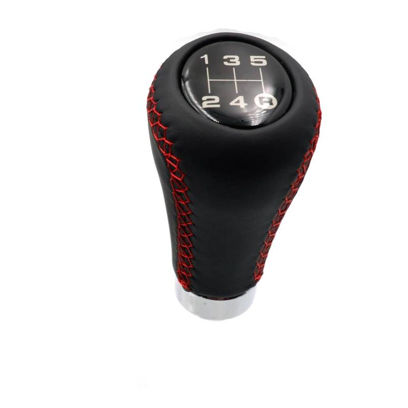 JYUTDW Automatik Schalthebel Universal Auto Schaltknauf Schalthebel 5/6 Geschwindigkeit Manueller Schalthebel Schwarz Rote Linie Stitche PU Auto Schalthebel Schalthebel Auto(5 Speed Red Line) von JYUTDW
