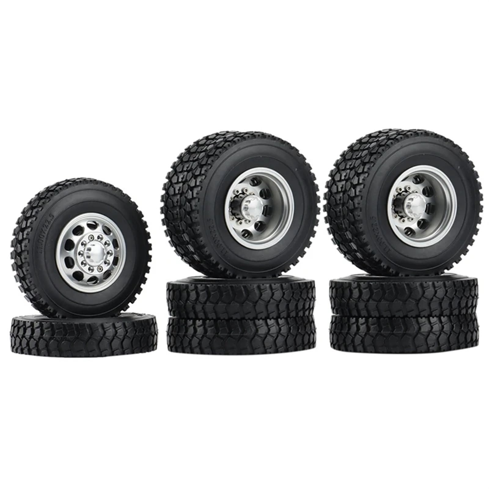 JYYTERD RC Auto Reifen Kompatibel Mit Tamiya 1/14 RC Anhänger Traktor LKW Auto Ersatzteile 6 PCS Metall Vorder- Und Hinterradnabe Gummireifen Radreifen JYYTERD RC Auto Reifen Kompatibel Mit Tamiya 1/14 RC Anhänger Traktor LKW Auto Ersatzteile 6 PCS Metall Vorder- Und Hinterradnabe Gummireifen Radreifen von JYYTERD