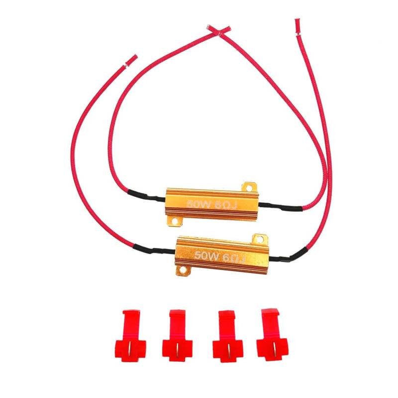 JZK 2 x 50 W 6 Ohm Lastwiderstände zur Befestigung von LED-Leuchtmitteln, blinkenden Signalfehlern von JZK