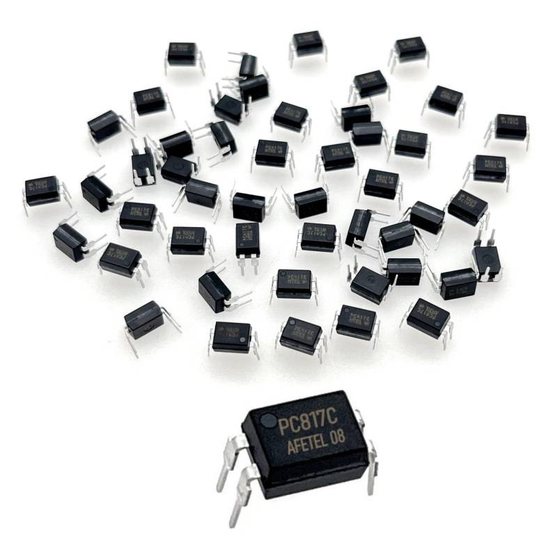 JZK 50Stk PC817C Optokoppler 2.54mm DIP 4 pin 4pin 4 poliger Fotokoppler zur Montage, Hohe Dichte Montagetyp Optokoppler IC, fotoelektrischer Koppler von JZK