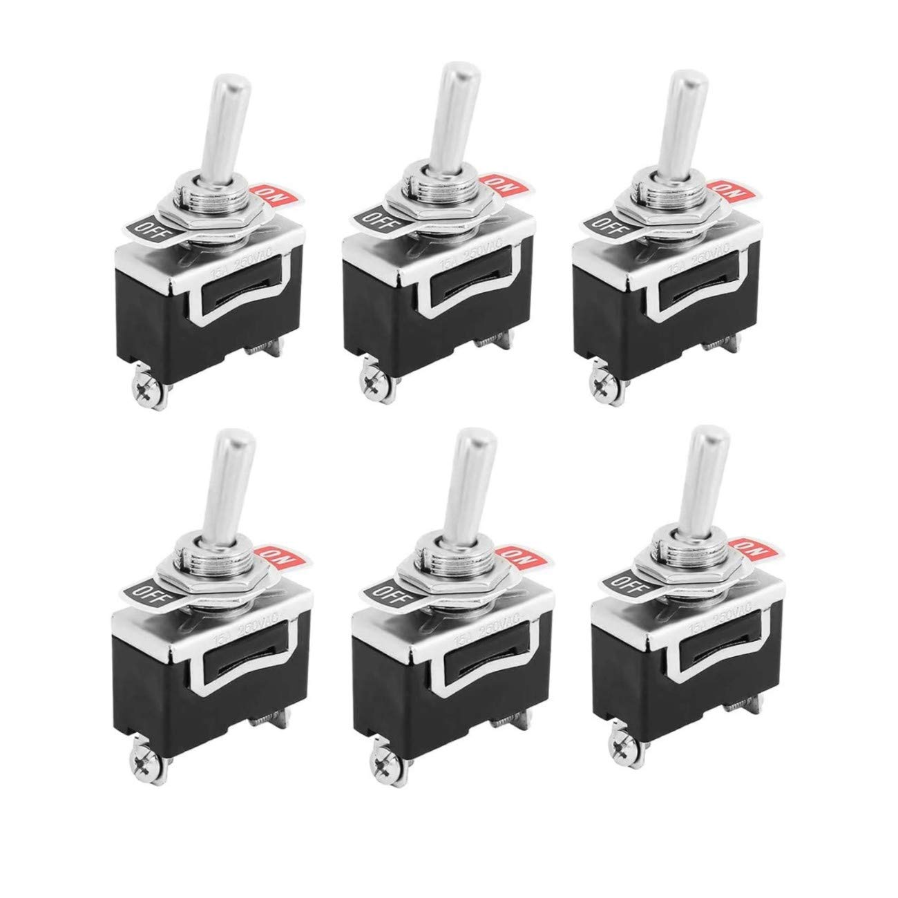 JZK 6 Stück Kippschalter AC 220V 20A 2 Pin 2-polig Ein/Aus für Auto Auto Truck Boot JZK 6 Stück Kippschalter AC 220V 20A 2 Pin 2-polig Ein/Aus für Auto Auto Truck Boot von JZK