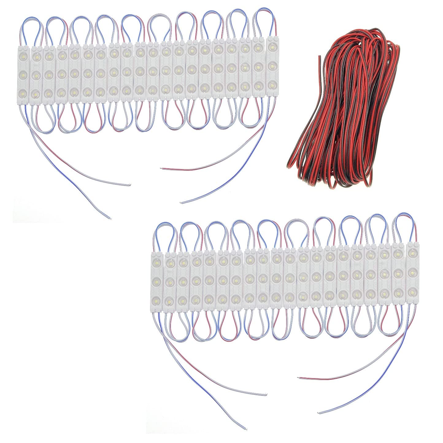 JZK Weiße 120 LEDs 12 V LED-Leuchten mit Klebepads für Auto/Van/LED-Werbetafel/Werbebeleuchtungsbox, 12 V Van LED-Innenbeleuchtung, Auto-LED-Deckenleuchten, Kit, Van Dachbeleuchtung von JZK