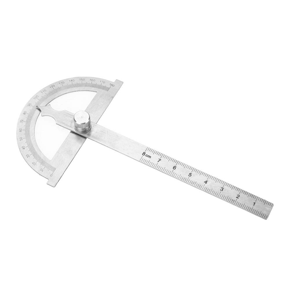Jadeshay Edelstahl Winkelmesser Goniometer Winkelsucher Gauge 15cm Lineal, 0-180 Grad (Auflage : 80 * 120mm/3.14 * 4.72in) von Jadeshay