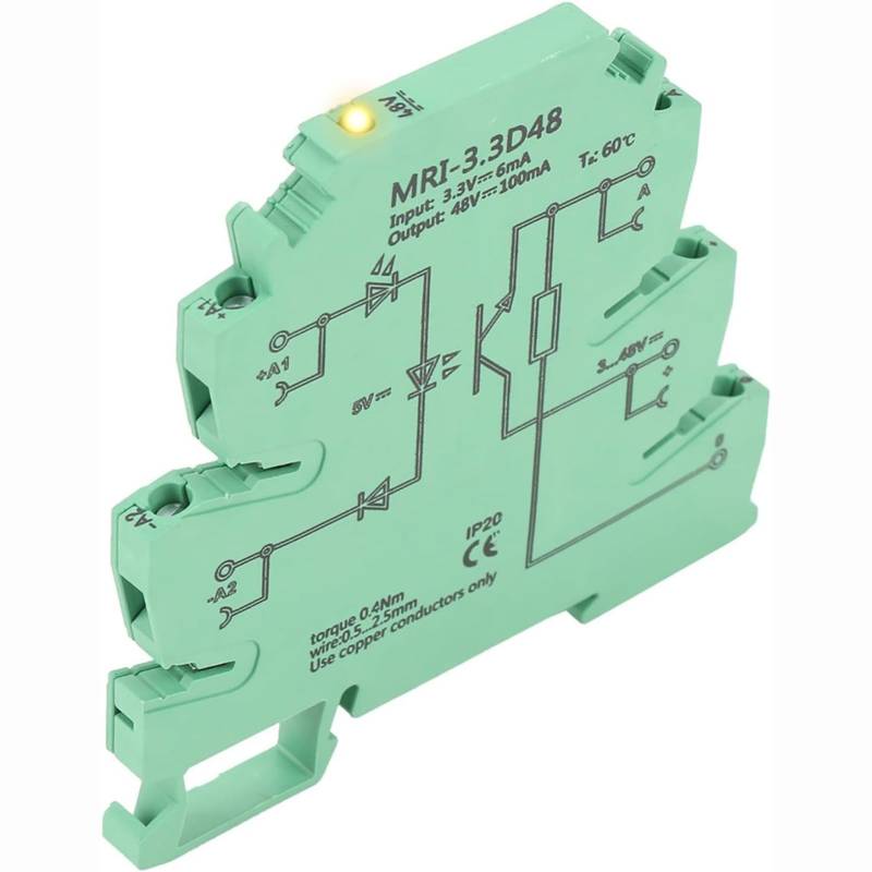 Jadeshay Relais, DIN-Schienenrelais ultradünne Relais MRI-3.3D48 DC-Optokoppler Trennendes PLC Relaismodul Eingang 3,3 VDC Ausgang 3-48 VDC von Jadeshay