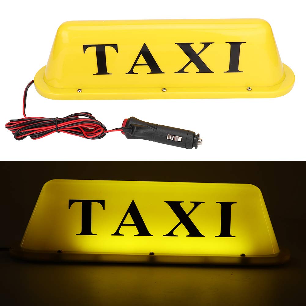 Jadeshay Taxi-Licht, 12 V LED-Magnet-Taxi-Schild, PVC-Taxi-LED-Dekor, Dach-Auto, Superhelle Lichtlampe Mit Zigarettenanzünder(Gelb) von Jadeshay
