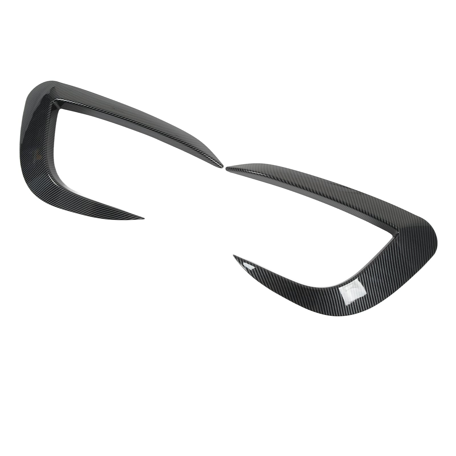 2 Stück Nebelscheinwerfer-Abdeckung ABS-Lack Schwarz Augenbrauen-Abdeckung Zierrahmen Ersatz für Tesla Model Y 2020 Bis 2023 (Kohlefaser-Optik) von Jaerb