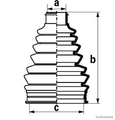 Faltenbalgsatz, Antriebswelle Vorderachse radseitig Jakoparts J2868005 von Jakoparts