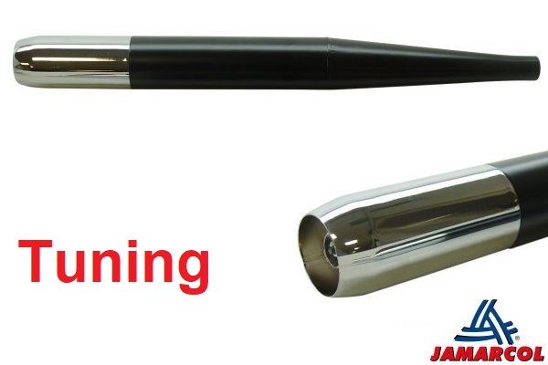 TUNING Auspuff "DICKE TRÖTE" schwarz mit Chromkappe 28mm Anschluss Hercules M... TUNING Auspuff "DICKE TRÖTE" schwarz mit Chromkappe 28mm Anschluss Hercules M... von Jamarcol