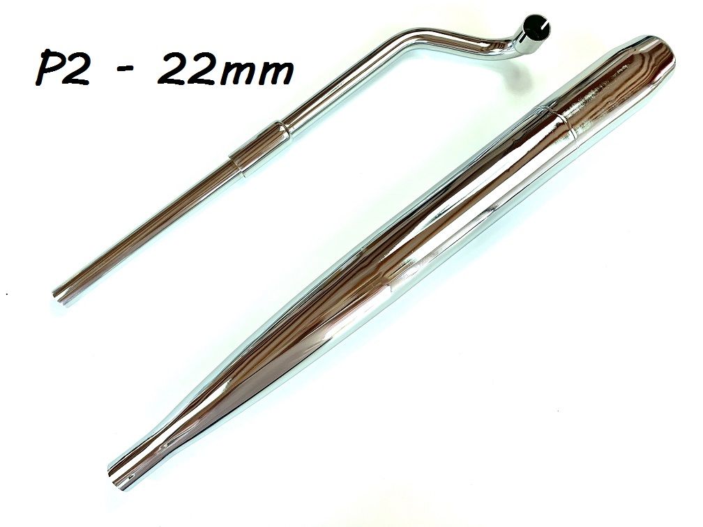 SET Auspuff chrom und 22mm Krümmer P2 Steck links ohne Schellen für Hercules ... SET Auspuff chrom und 22mm Krümmer P2 Steck links ohne Schellen für Hercules ... von Jamarcol