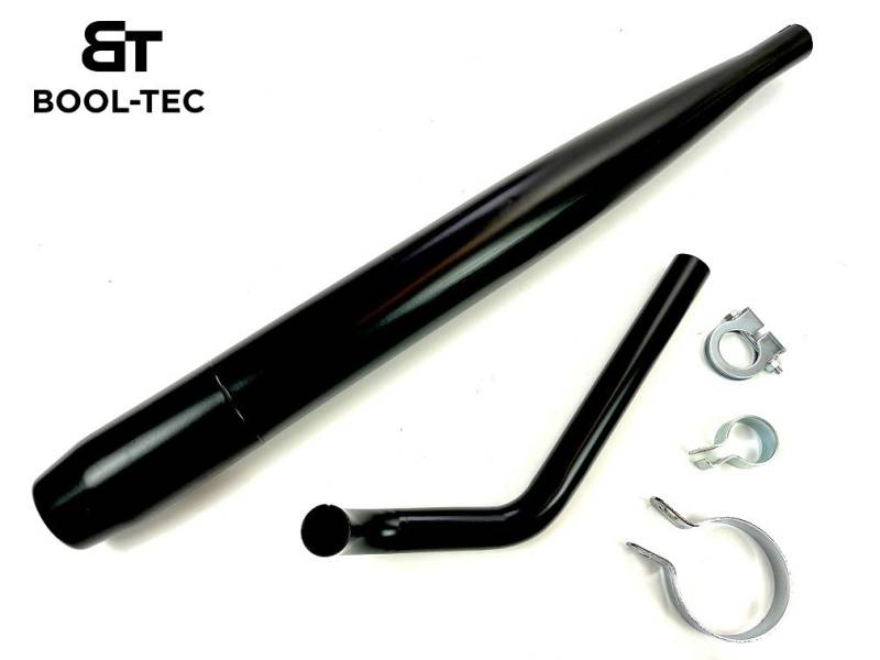 SET Auspuff schwarz und 28mm Krümmer P3 Steck kurz schwarz links mit Schellen... von Jamarcol