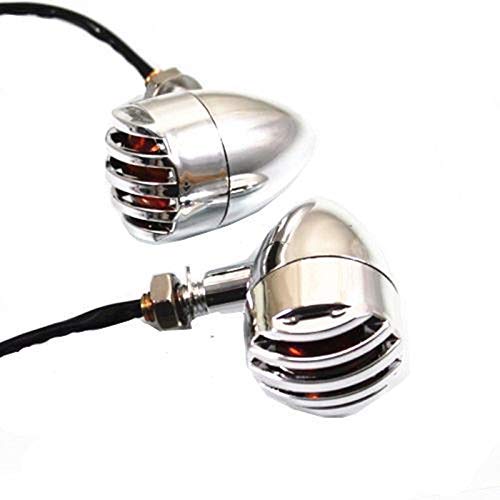 2X Universal Motorcycle 12v Bullet Turn Signal Light Blinker Bulb Indicator For Cruiser Bobber Chopper Sport bike Touring (Chrom) von JaneShop