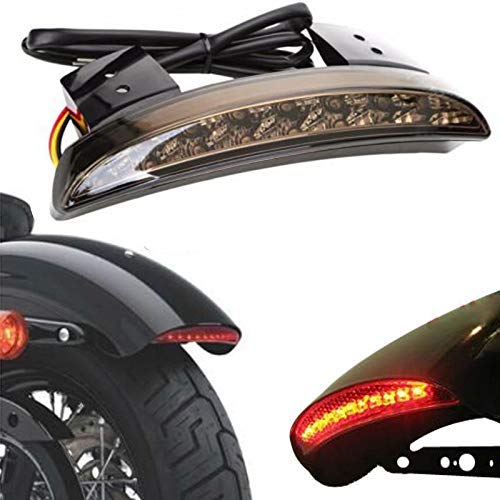 Motorrad Bremslicht Hinten Fender Tip Rücklicht Signal Licht Für Harley Sportster Nightster 883 1200 Xl (Rauch) von JaneShop