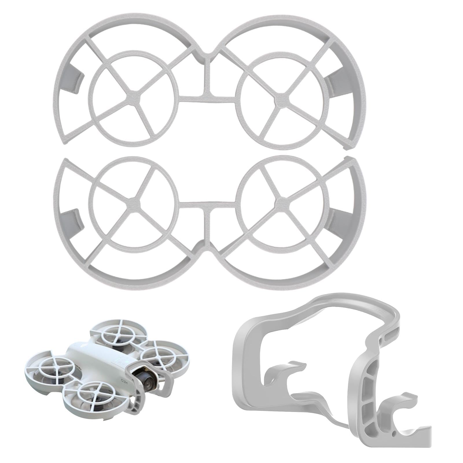 JaneYi Gimbal Bumper Guard & Propellerschutz für DJI NEO 2-IN-1 Anti-Kollision Protektor Neo Drone Gimbal Propeller Protection Bumper Grau für Drohne DJI Neo Zubehör von JaneYi