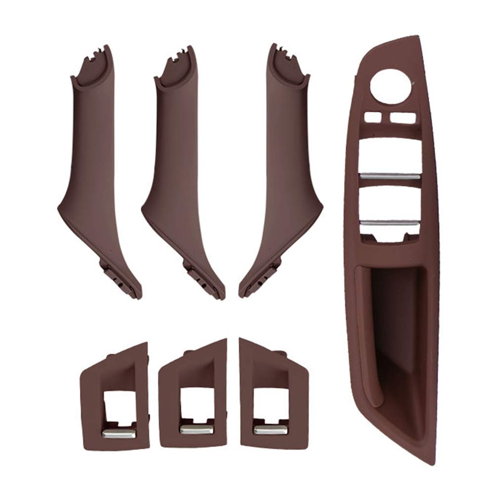 Auto Innen TüRgriff,Autoinnenraum TüRgriff Fit Gebrauch Passend für BMW F10 2010-2017 RHD RHD RHD Vorderwagen Fahrersitz Armlehne Innentürgriff Innen Panel Ziehen Sie Trimmabdeckung(Wine Red Double Ho von Janmobrian
