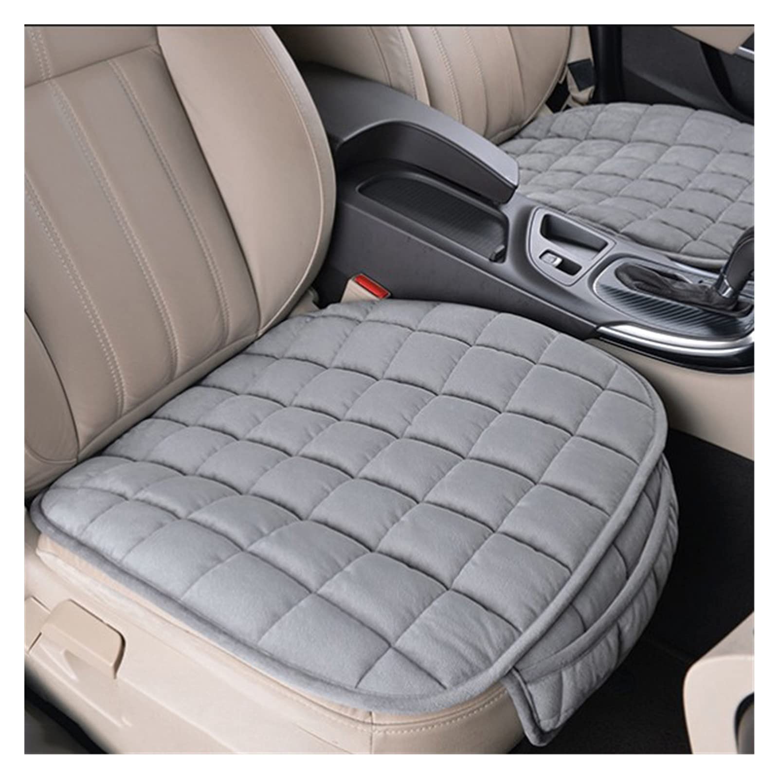 Autositzbezüge,Autositzschoner Autositzabdeckung Winter Warme Sitzkissen Anti-Slip Universal Front Stuhl Sitz Atmungsaktive Pad Für Fahrzeug Auto Auto Sitzschützer(Gray) von Janmobrian