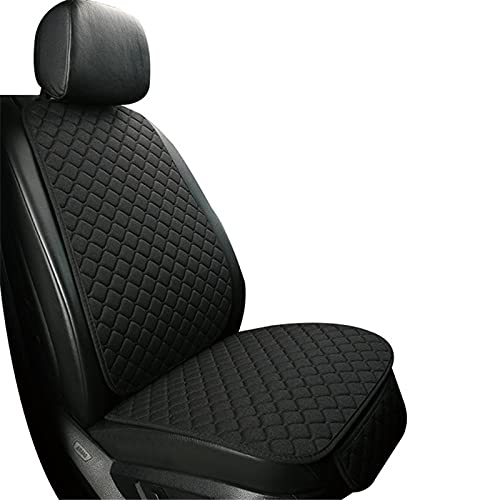 Autositzbezüge,Autositzschoner Flachs-Autositz-Deckel Vier Jahreszeiten Front- oder Rückenrückenlehnen Leinen Stoff Kissen Atmungsaktive Beschützer Mat Pad Auto Zubehör(Black Yellow 1 seat) von Janmobrian