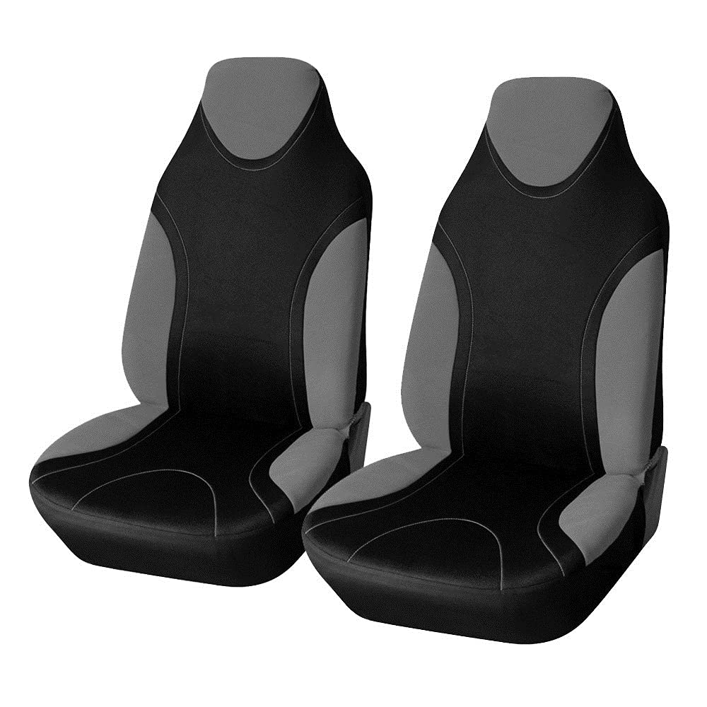 Autositzbezüge,Autositzschoner Universal Autositz-Abdeckung Protektoren Eimer Sitze Fit für Autos Trucks SUVs Vans 2 Stück Handwaschbar(Gray Front Covers) von Janmobrian