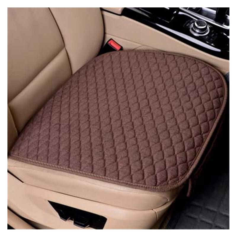 Autositzbezüge,Autositzschoner Wäsche Stoff Auto Sitzbezug Vier Jahreszeiten Front Flachs Kissen Atmungsaktive Beschützer Matte Pad Auto Sitzschützer Autozubehör(Coffee) von Janmobrian