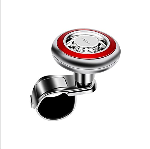 Lenkradknauf,Lenkknauf Auto Lenkradknopf Booster Kugel Metalllager Truck Power Griff Spinner Hilfsgrip Wende Helfer Styling Zubehör(Red) von Janmobrian