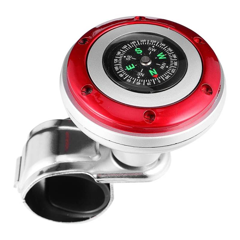 Lenkradknauf,Lenkknauf Lenkrad assistiv Kugel Power Booster Ball Spinner Lenkgriff Radknopf for Auto Fahrzeug Lenkrad Auto(Red) von Janmobrian