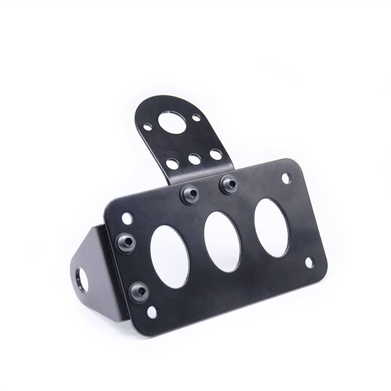 Motorrad Kennzeichenhalter 1 Set Metallachse Side Mount Roller Moped Lizenz Halterung Platte Motorrad Number Platte Heckrünstig Bracket schwarz Motorrad Nummernschildhalter von Janmobrian