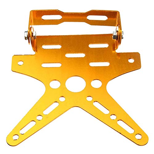Motorrad Kennzeichenhalter Bereinigte Motorrad-Kennzeichenhalter Halterung Halterung Registrierungsnummer Plate Cover Aluminiumlegierung Universal Motorrad Nummernschildhalter(Yellow) von Janmobrian