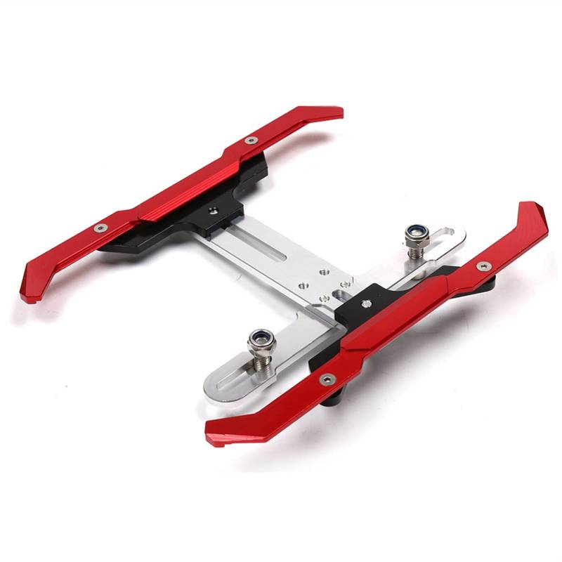 Motorrad Kennzeichenhalter CNC Einstellbare erweiterbare Universal-Lizenz-Registrierungsplattenhalter Motorrad Nummernschildhalter(Red) von Janmobrian