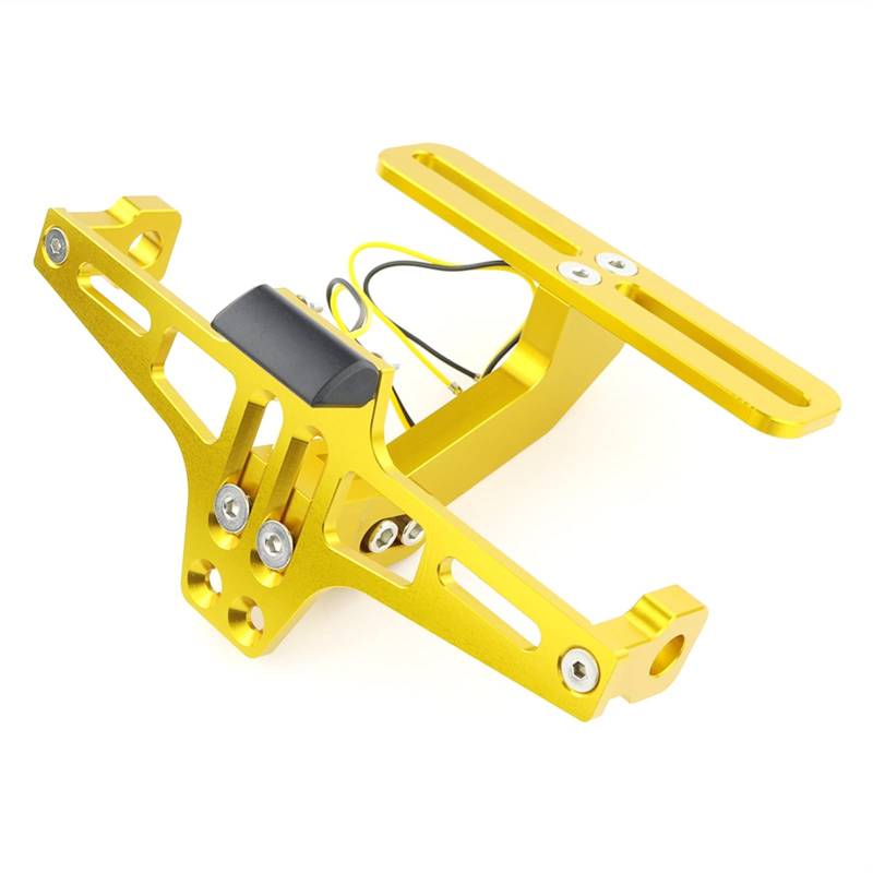 Motorrad Kennzeichenhalter Hinterer Schwanz Tidy Fender Eliminator Kit Kennzeichen Kennzeichenhalterung Halterung Motorrad Nummernschildhalter(Gold) von Janmobrian