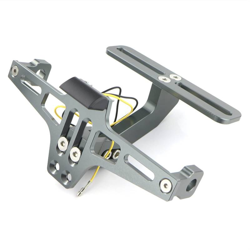 Motorrad Kennzeichenhalter Hinterer Schwanz Tidy Fender Eliminator Kit Kennzeichen Kennzeichenhalterung Halterung Motorrad Nummernschildhalter(Gray) von Janmobrian